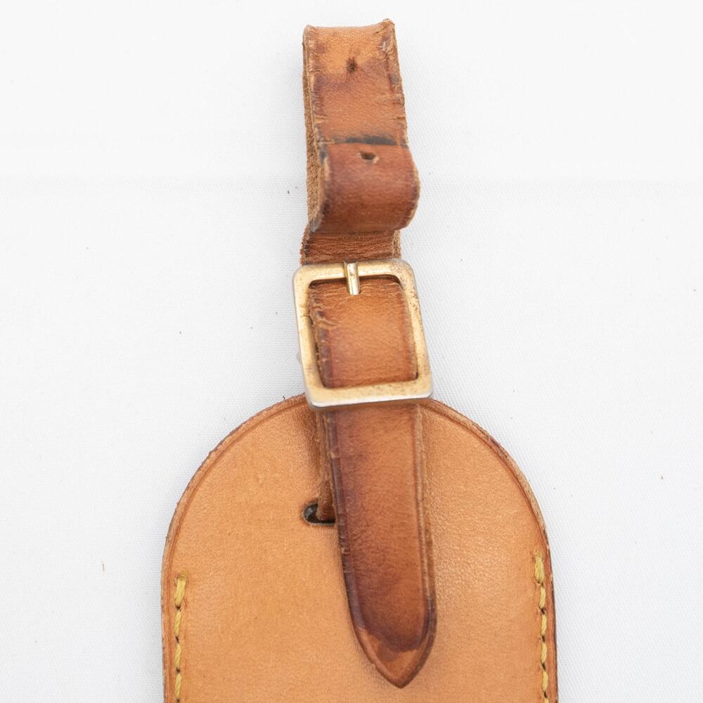 Authentic Louis Vuitton Vachetta Leather Luggage Name Tag O - Picture 4 of 6